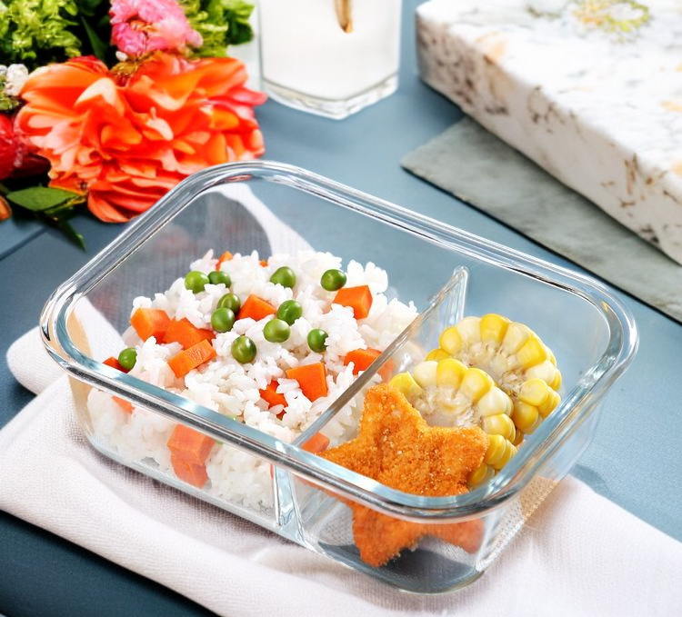 대용량 뚜껑 유리 도시락 제품 전체 이미지
