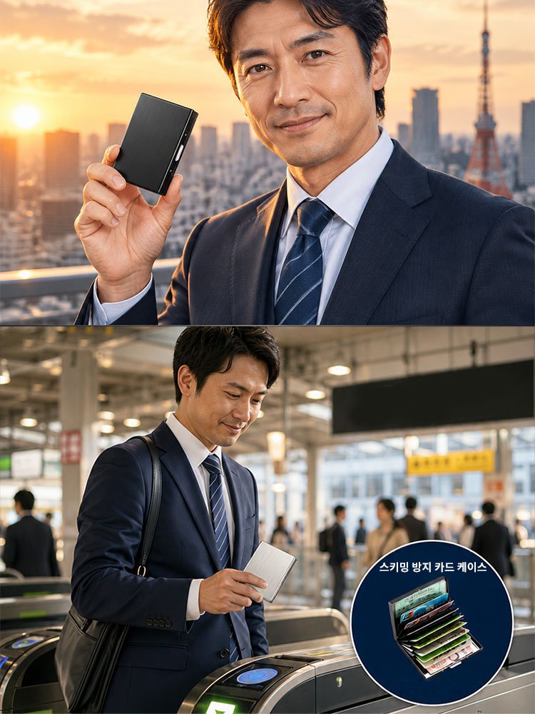 [경찰관 추천]스테인리스 도난 방지 자성 차단 카드 지갑