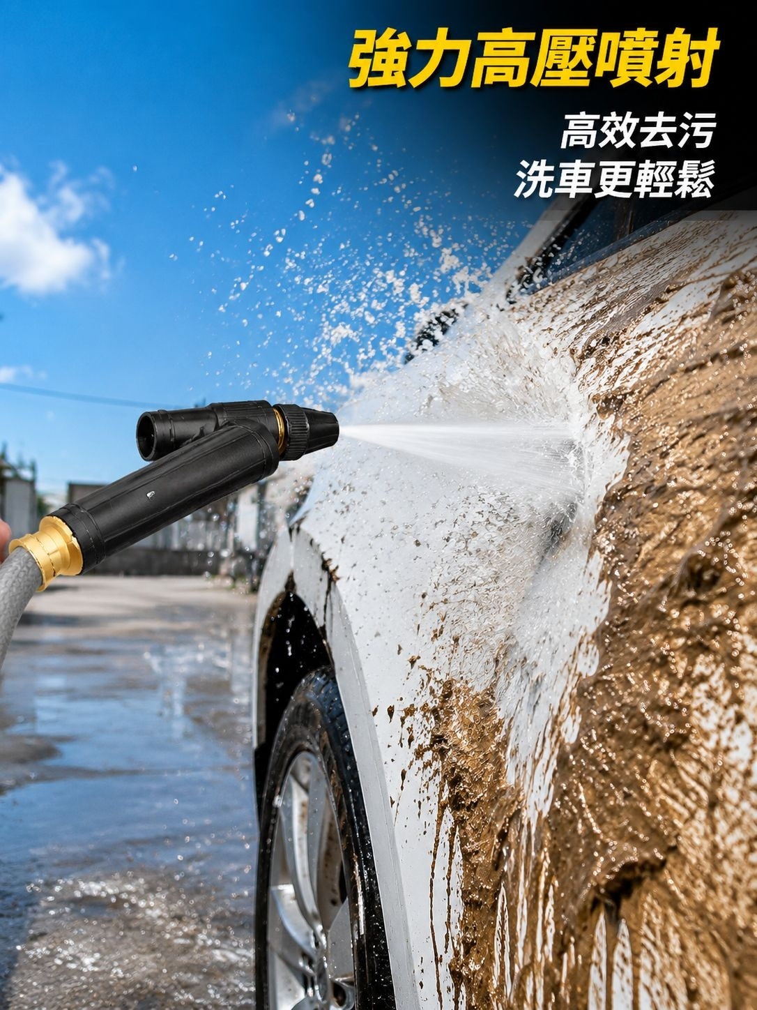園藝洗車兩用高壓水槍 黑色銅合金材質 75g 黑鑽噴頭