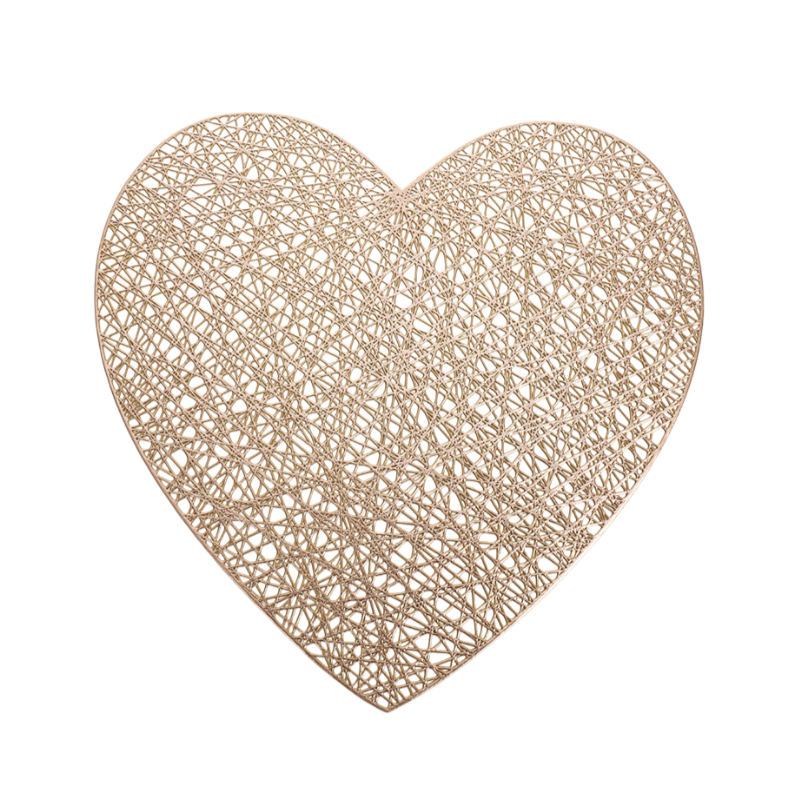 Heart-shaped placemats and coasters