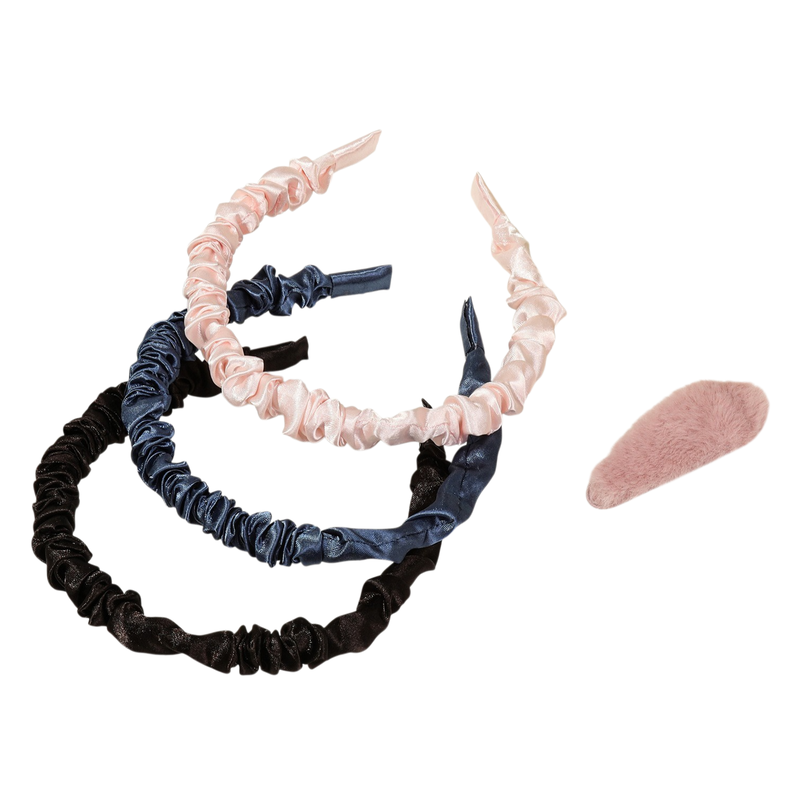 Satin pleated solid color hair accessory BB clip