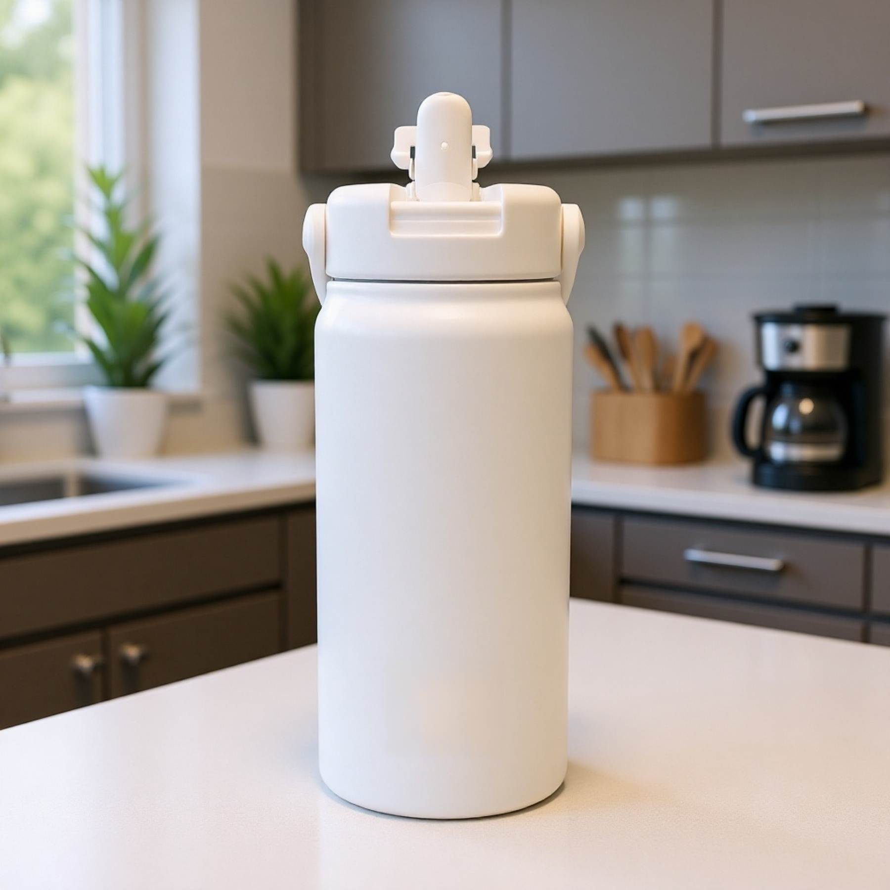 Termo de acero inoxidable con pajita