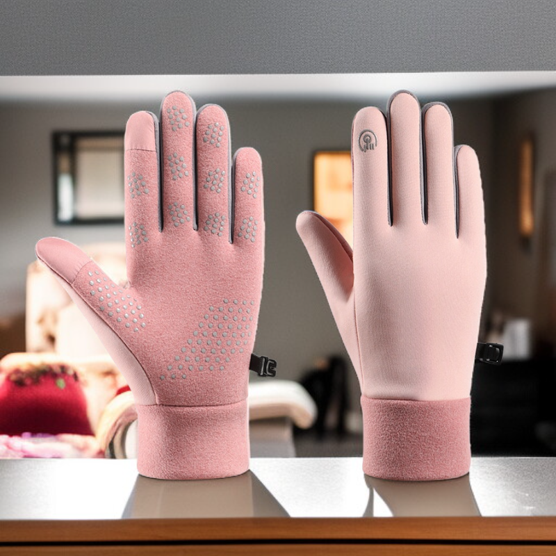 قفازات مبطنة بالصوف للدفء ومقاومة للانزلاق ومقاومة للرياح ومقاومة للماء