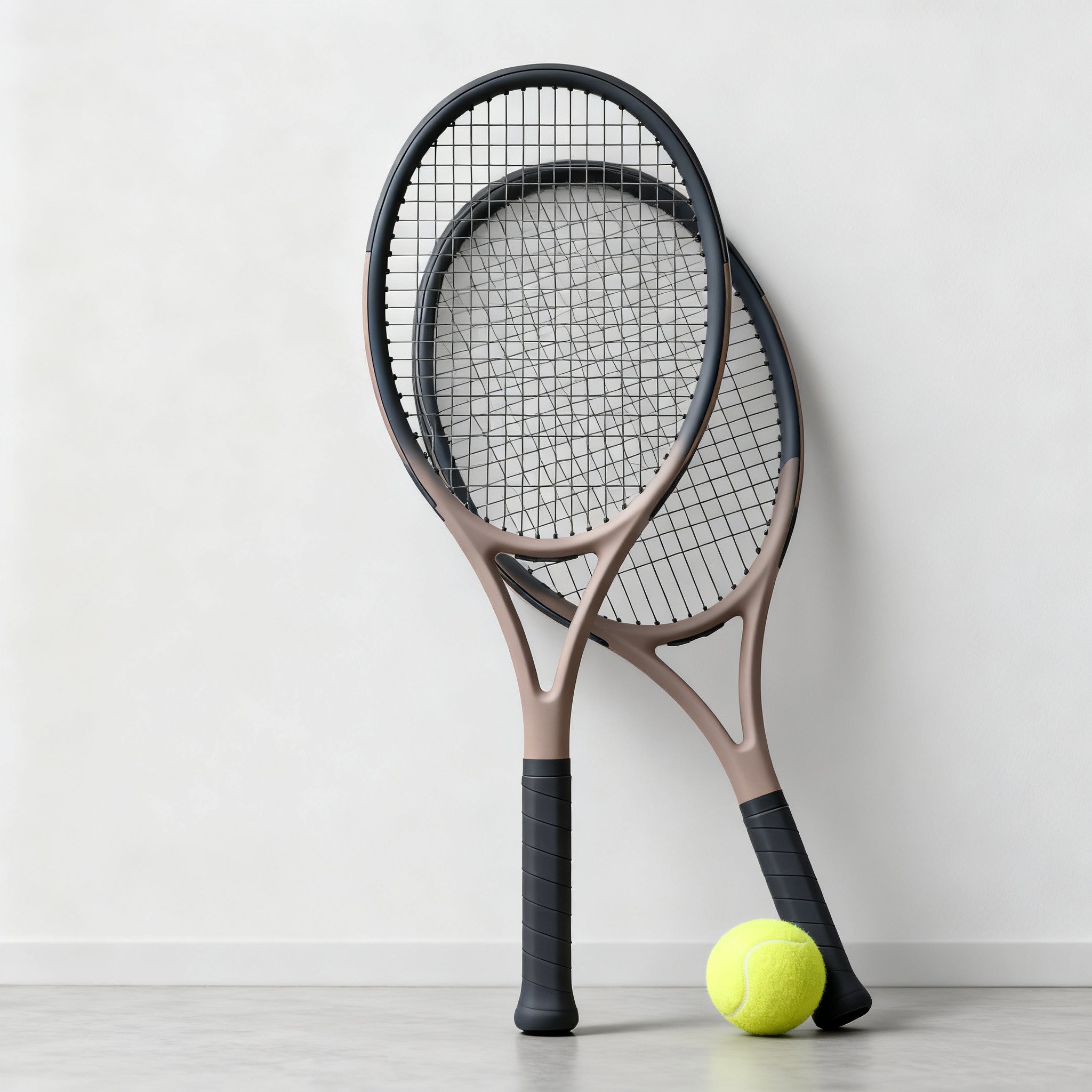 ชุดไม้เทนนิสคาร์บอนดีไซน์หรูหรา 2 ไม้เทนนิส 1 ลูกเทนนิส