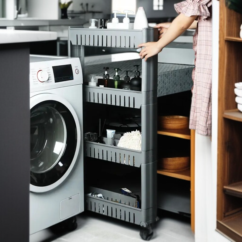 Carro organizador slim de 4 pisos para almacenamiento multiusos