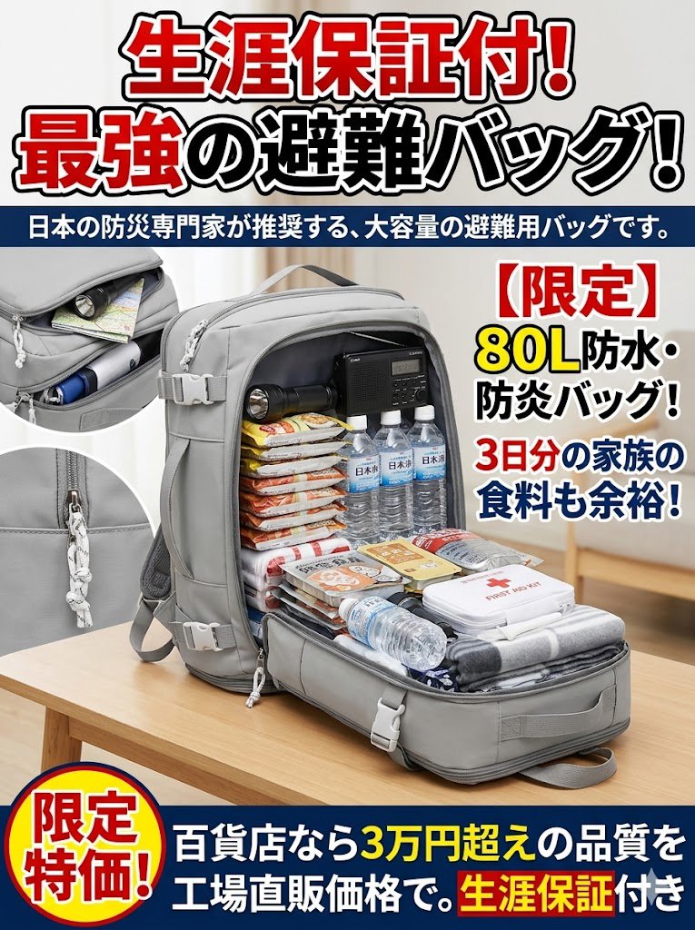日本のバッグ聖地・豊岡市の老舗工房直販｜「空間マジシャン」超大容量バックパック 最終在庫処分！