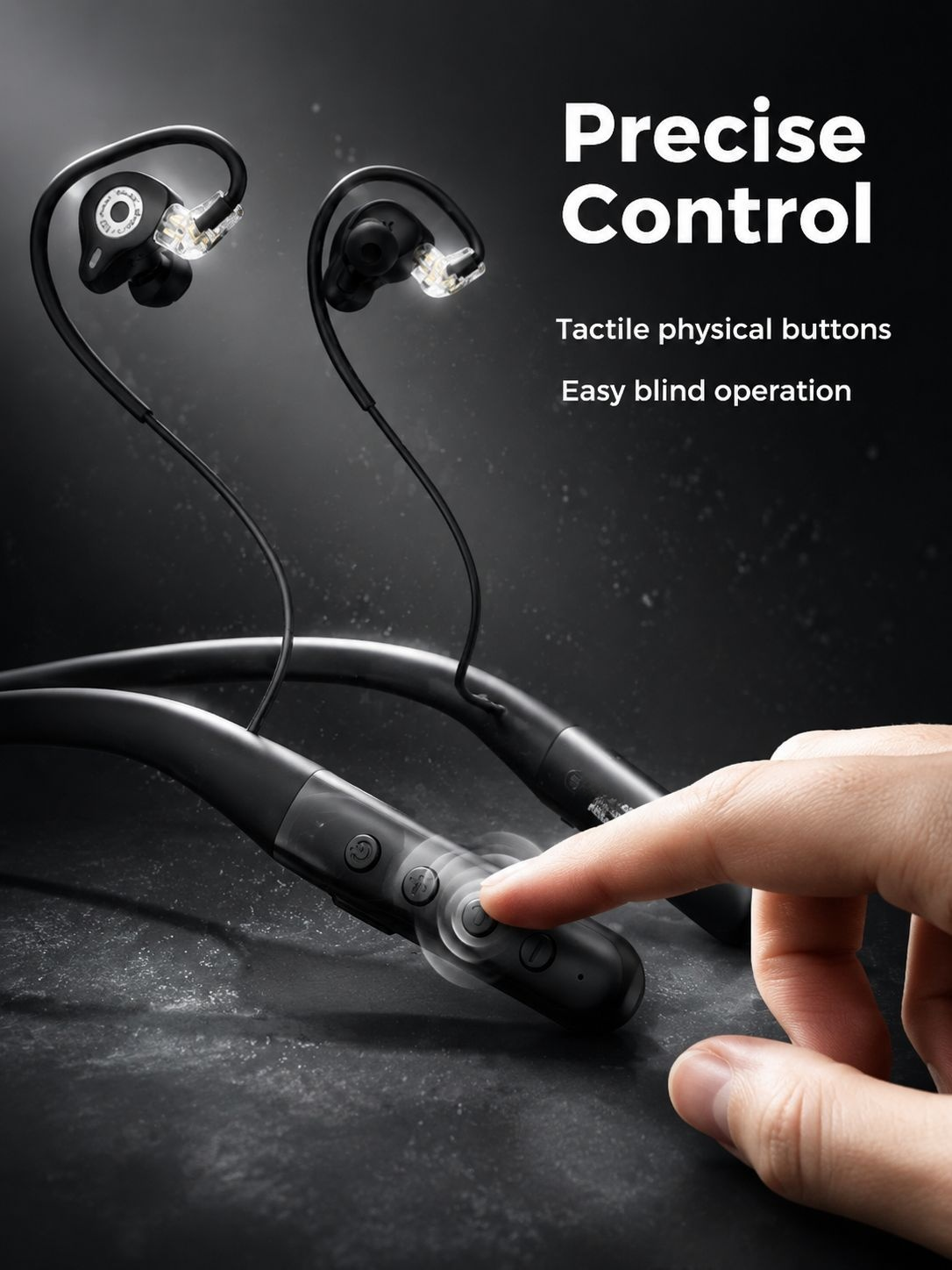 Ergonomic neckband earphones with HiFi sound and noise cancellation