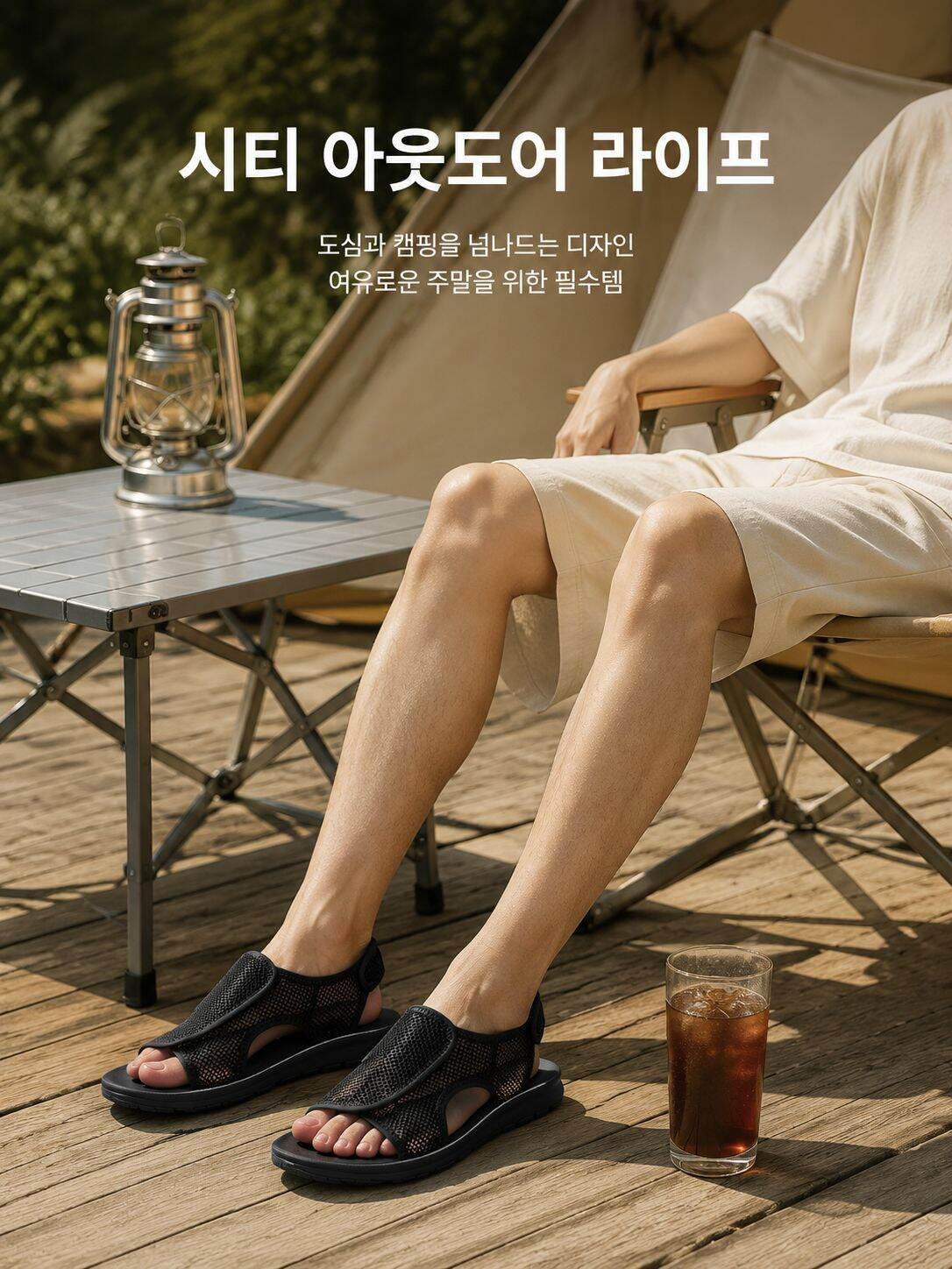 여름 슬리퍼 남자용 실외 착용 이미지