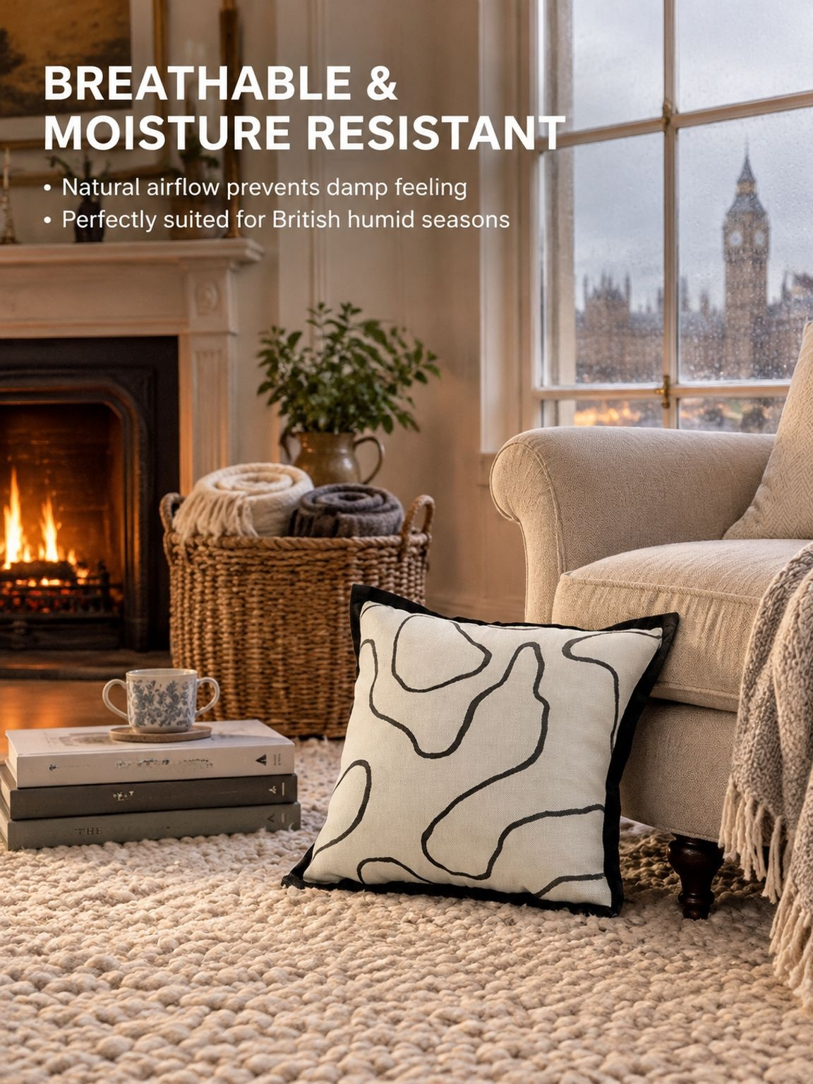Modern Nordic cushion cover as a living room accent