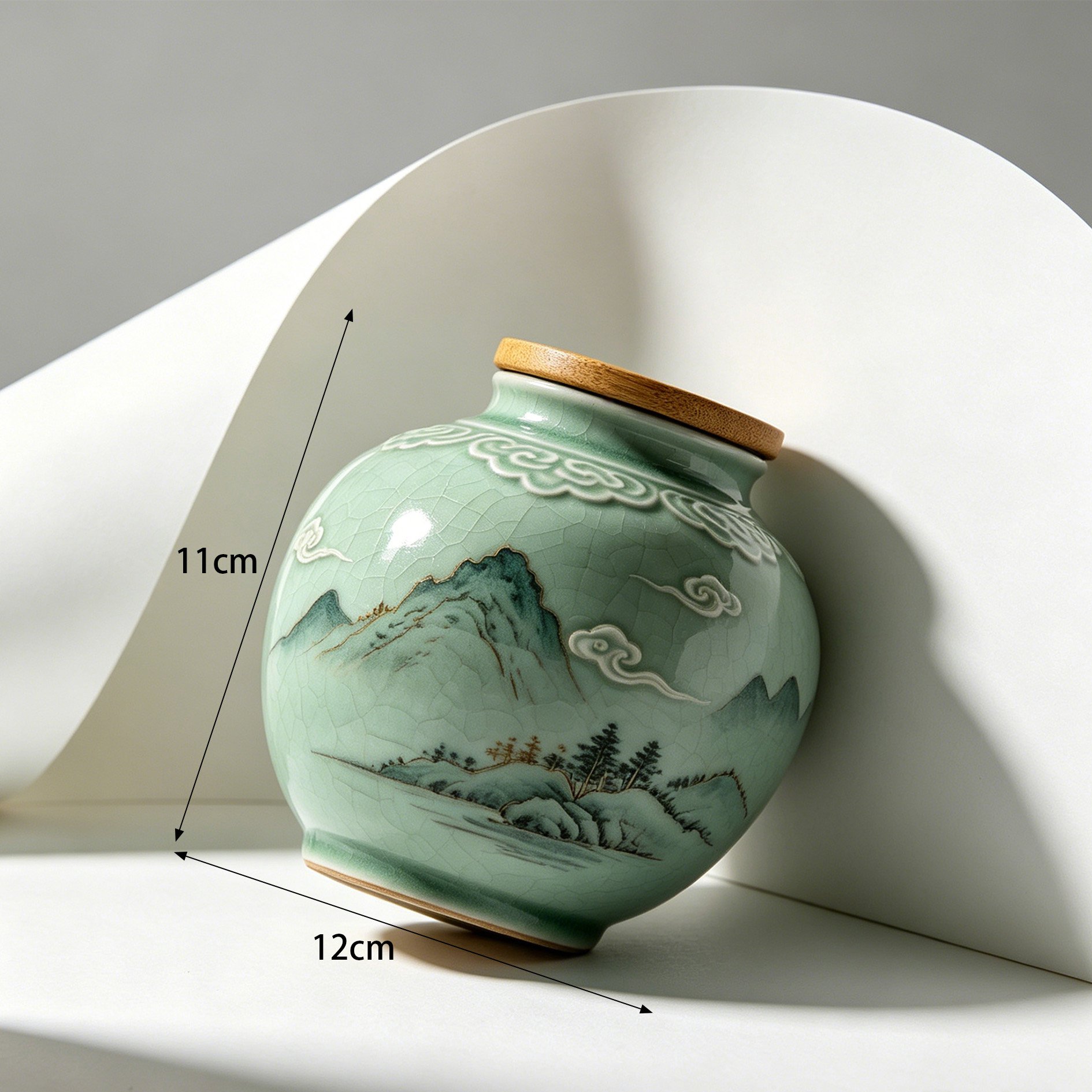 Handbemalte Celadon Aufbewahrungsflaschen Set