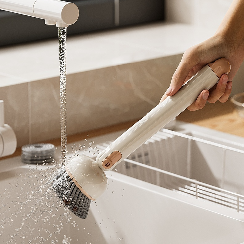 Cepillo de mango largo para lavar ollas de cocina doméstica 