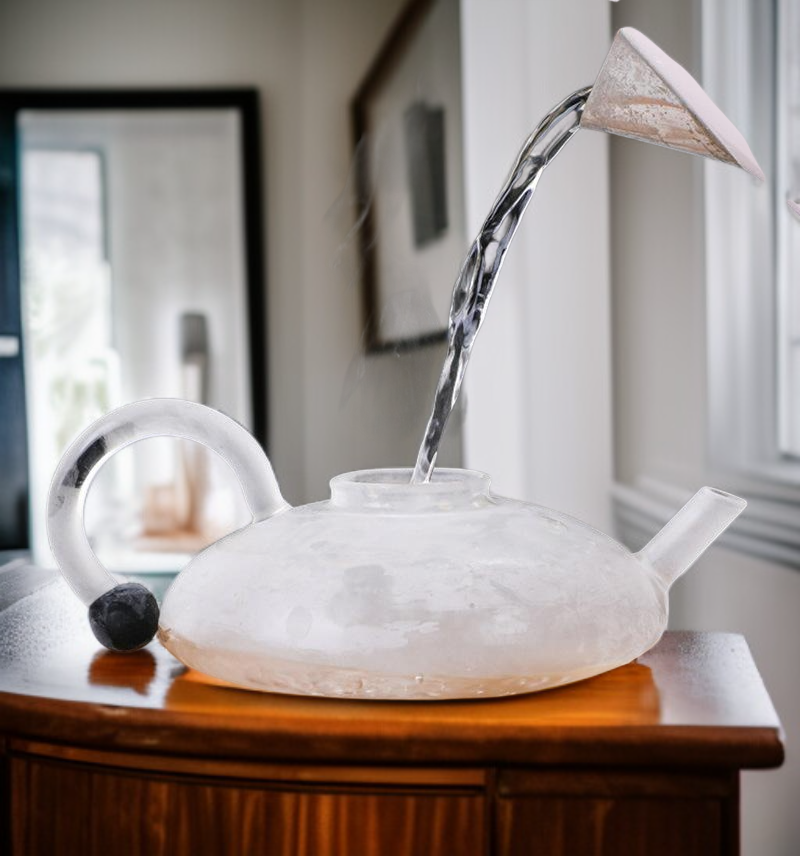 High transparency glass teapot for tea presentation