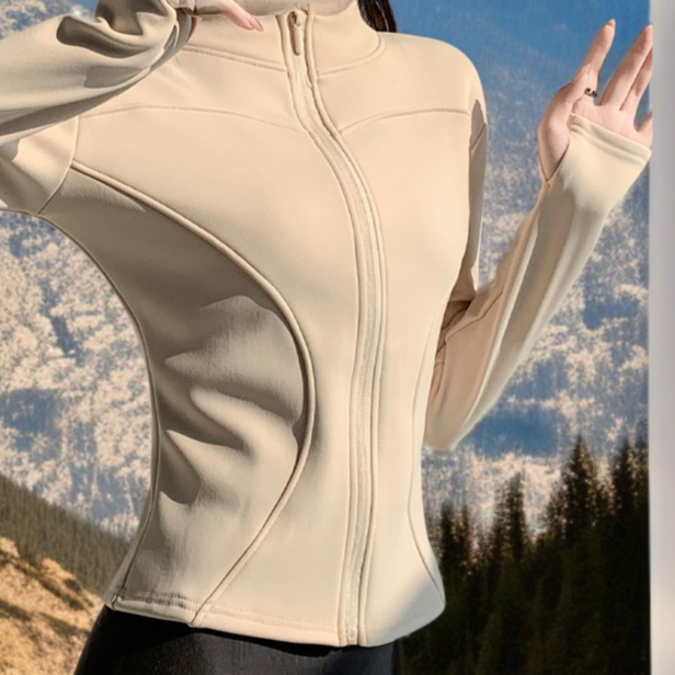 여성 다운 코트 가을 겨울 슬림 상의 긴팔 요가 피트니스 코트 러닝 보온 코트