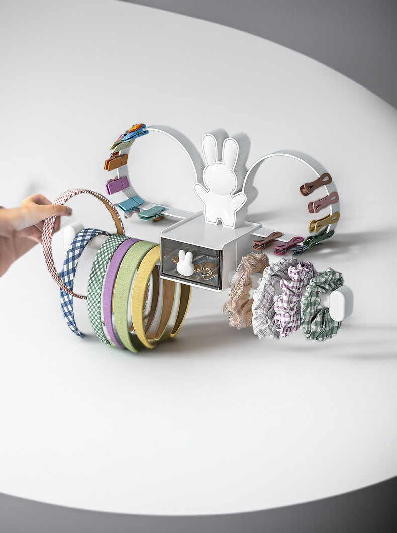 Salon wall mounted rack for hair accessories