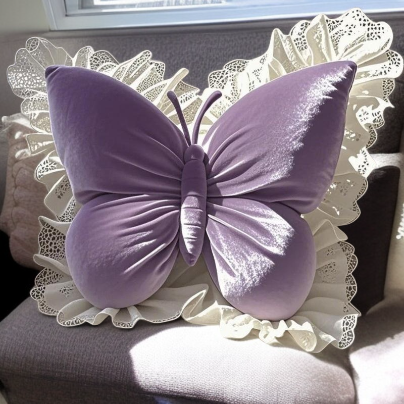 プリンセス風レース蝶結クッション 家庭用ソファ・寝室・ベッド用枕
