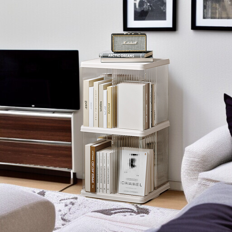 가정용 대용량 다층 선반 거실 바닥 책장 수납 선반 회전 책장
