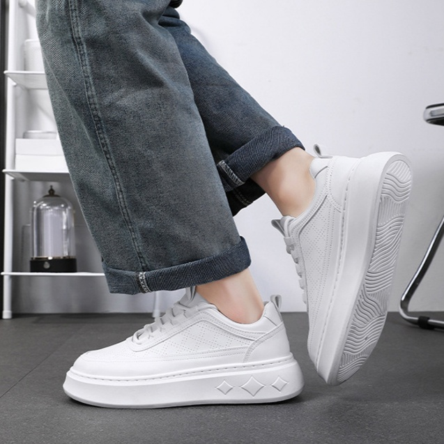 男士休閒鞋春季厚底運動鞋四季透氣小白鞋防滑運動鞋