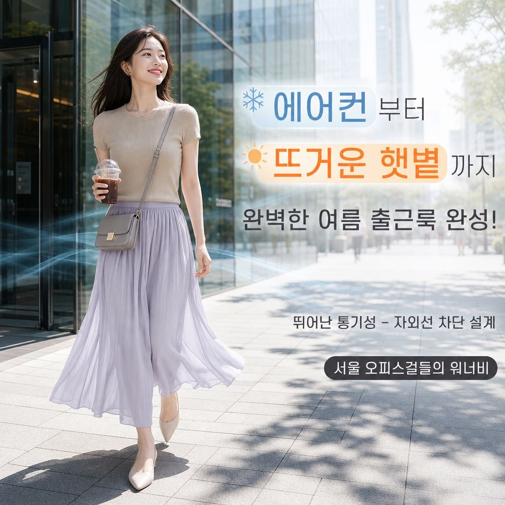 질량 좋은 여름 A라인 미디 스커트 여성용