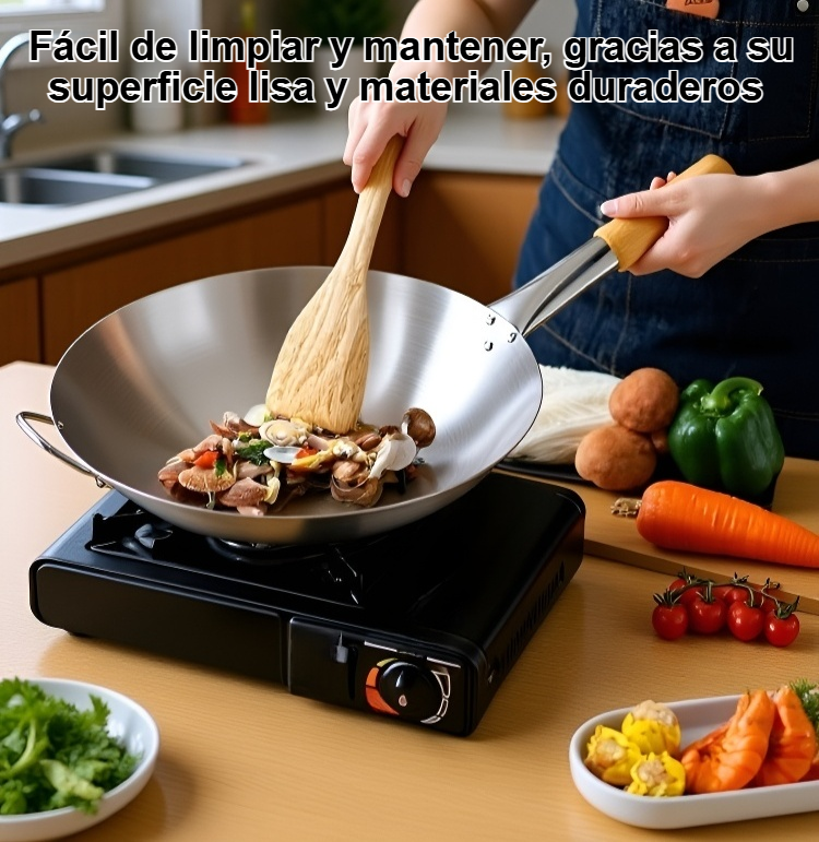 Wok de acero inoxidable engrosado para cocinas de hotel