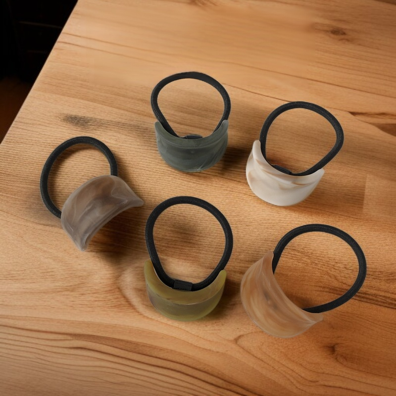 フロスト木目調カーブ高弾力ヘアタイ10点セット