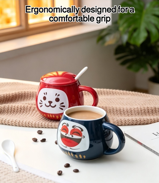 Artistic face design ceramic coffee cup