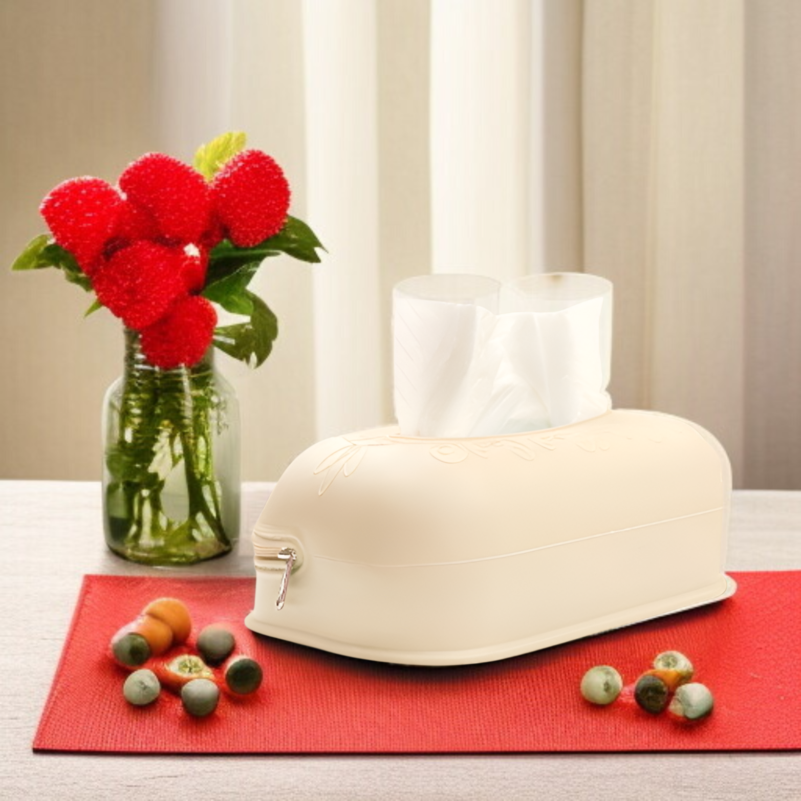 방수 기능을 갖춘 실리콘 티슈 보관함