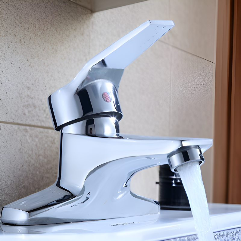 ก๊อกน้ำอ่างล้างหน้าแบบสองมือจับ กันน้ำ น้ำร้อนน้ำเย็น