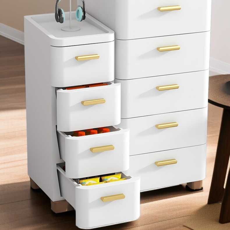 Wielowarstwowa szafka z szufladami do salonu, domowa szafka na szczeliny