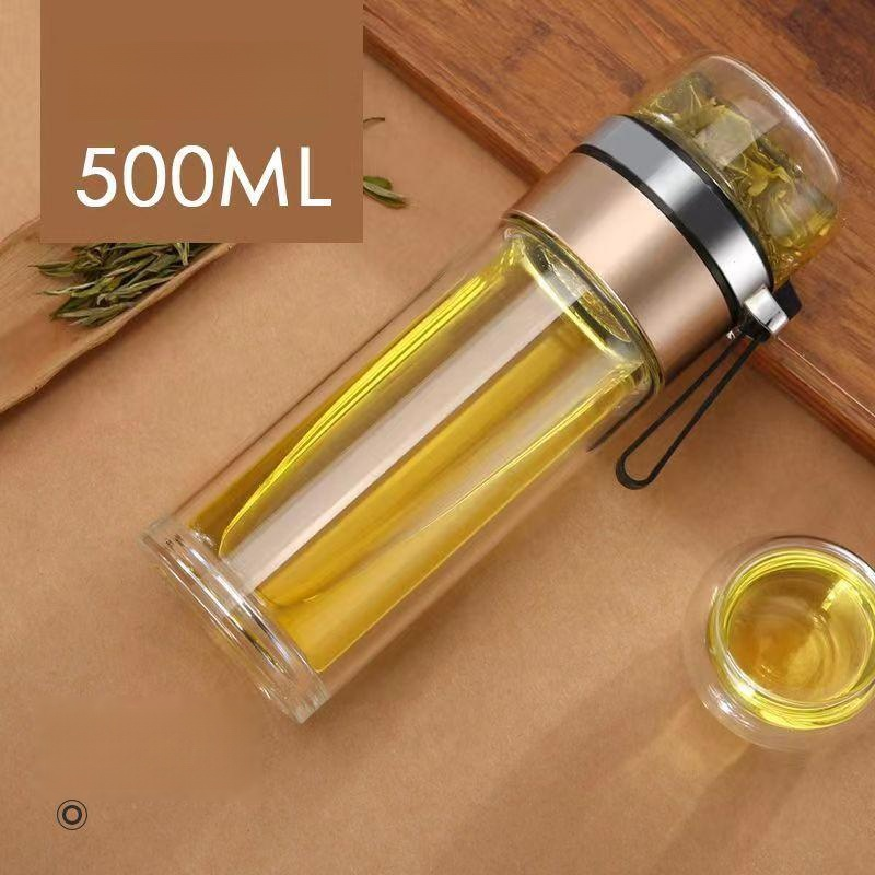 Tea and water separation glass teacup