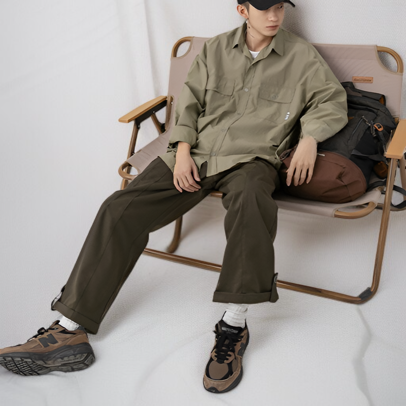봄여름 작업복 스타일 남성 셔츠 아우터
