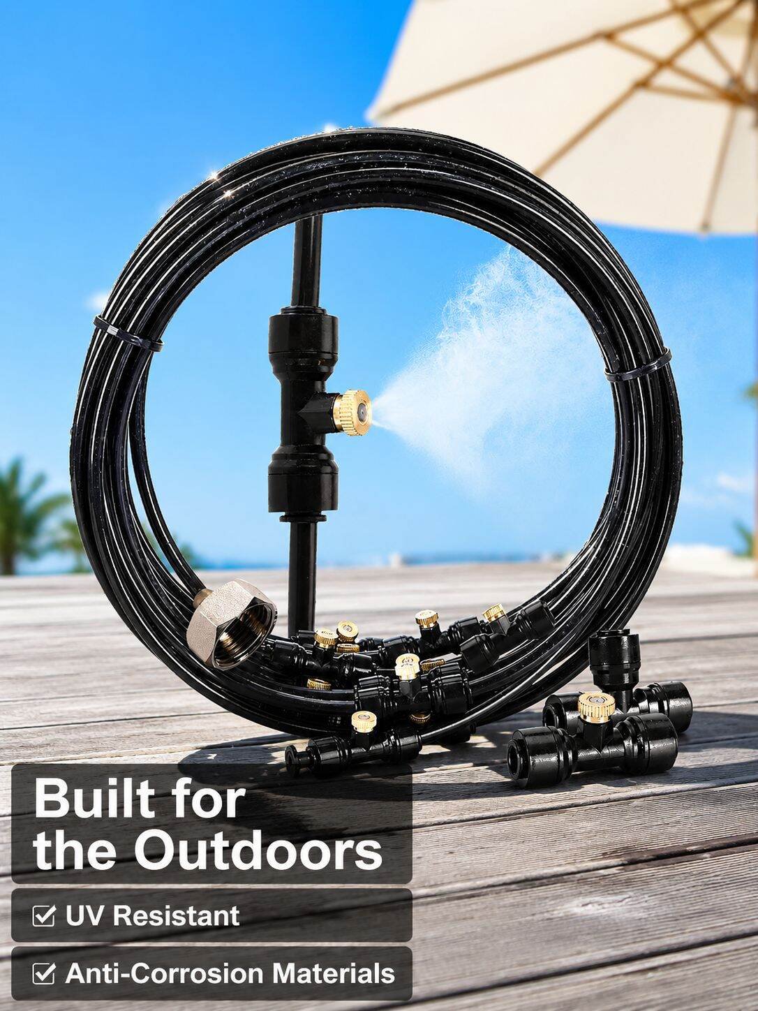 Garden Outdoor Low Pressure Cooling Misting Nozzle Kit
