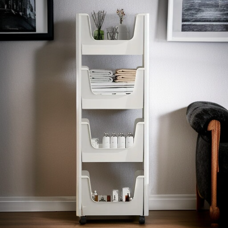 Movable Multi-Purpose Clear Storage Cart for Home, Dorm, Office, Space Saving