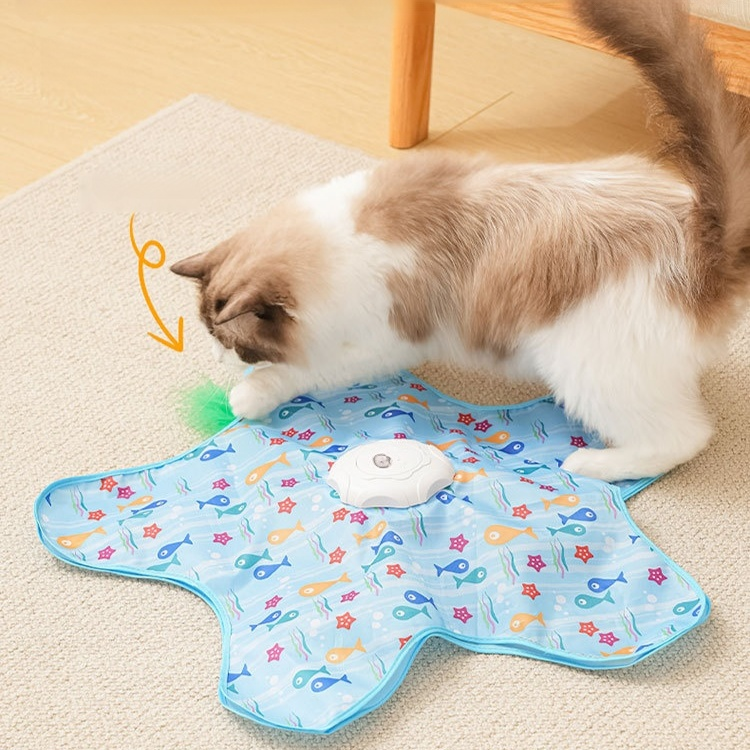 자동 고양이 이중 원형 놀이판 세트