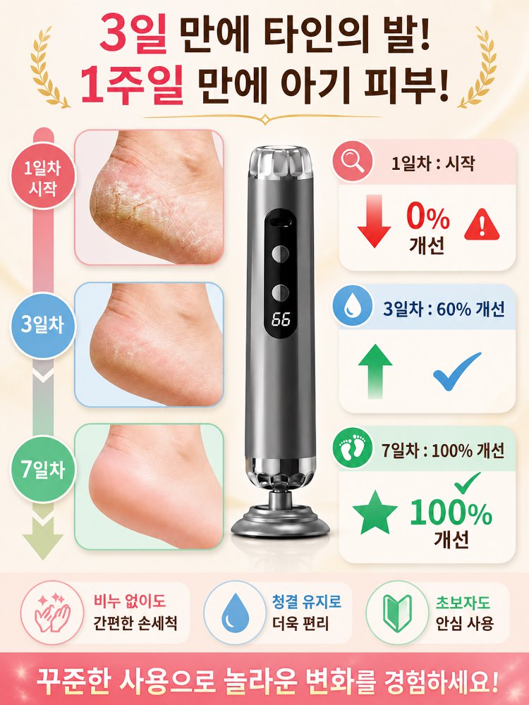 【2-in-1 발 각질 제거 및 손톱 관리】 전동 발 각질 제거기