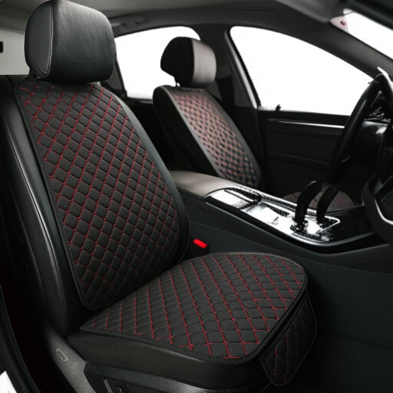 Universal linen car seat cushion three piece set