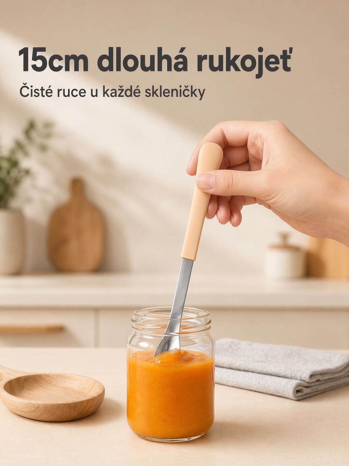 Nerezová lžička na ovocné pyré pro dětskou výživu