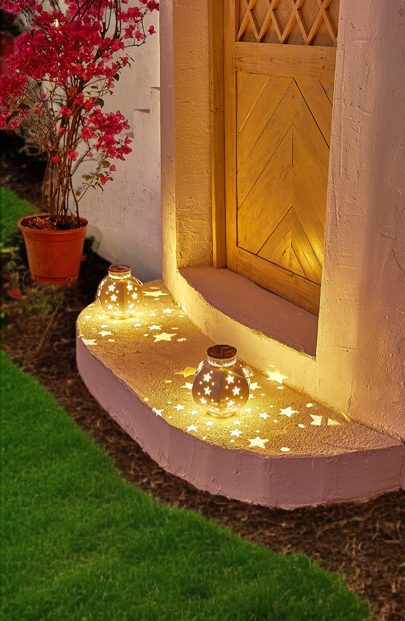 ソーラー屋外ライトランタンの設置例