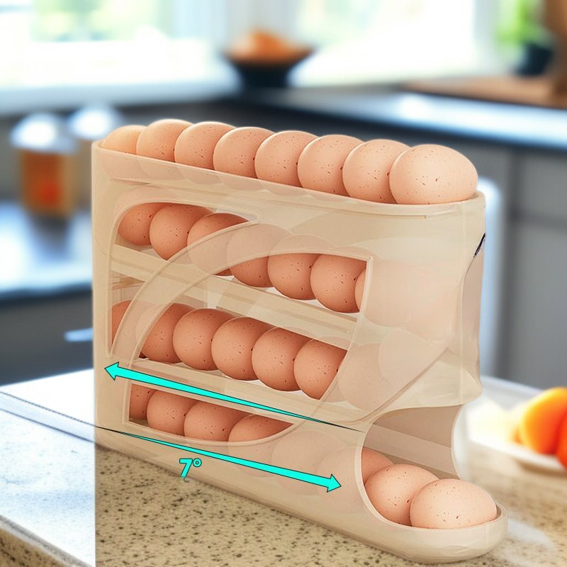 Kitchen Multi-layer Automatic Rolling Egg Box Refrigerator Dedicated Egg Storage Fresh Box