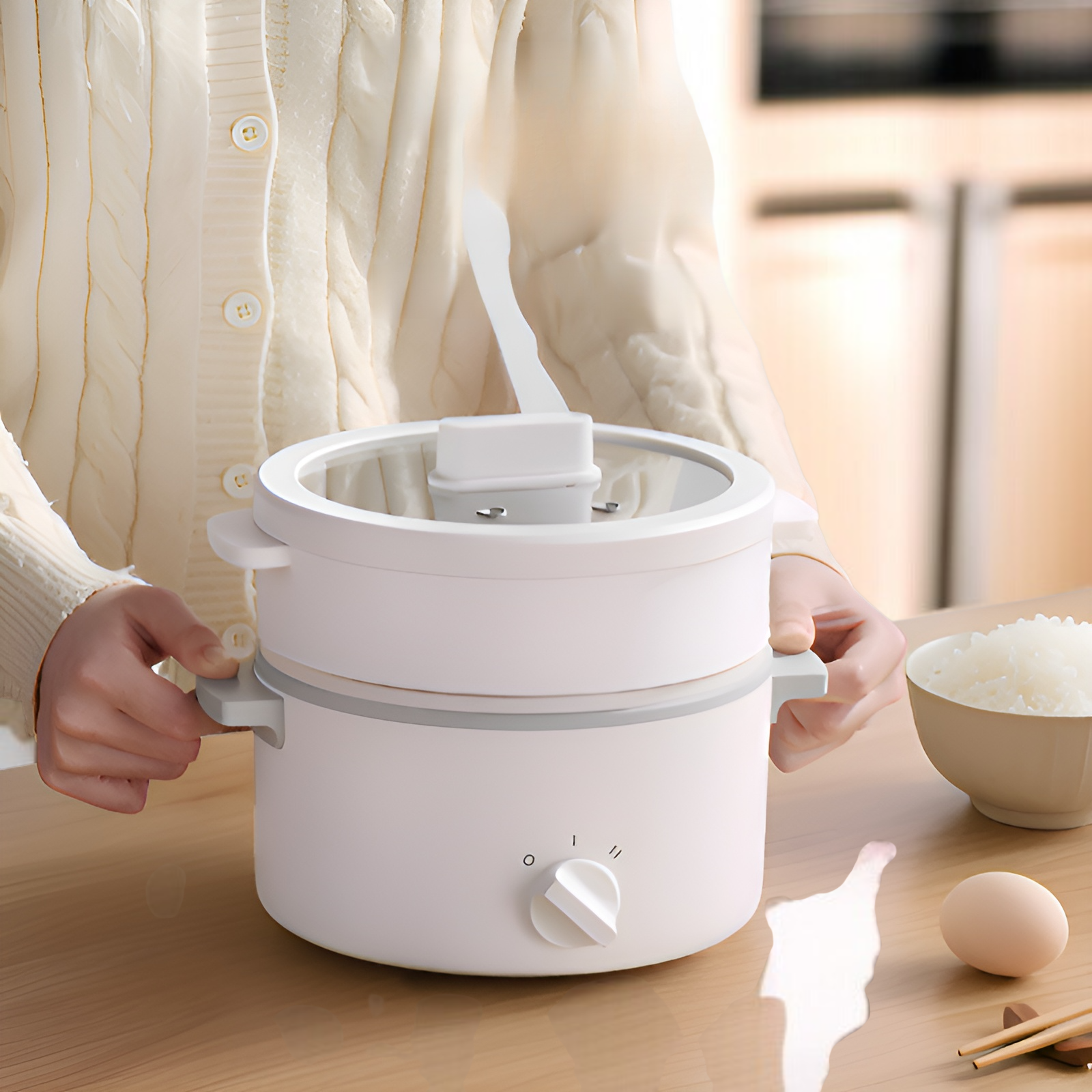 Kompakter multifunktionaler Tisch-Dampfgarer mit 1,5L Kapazität