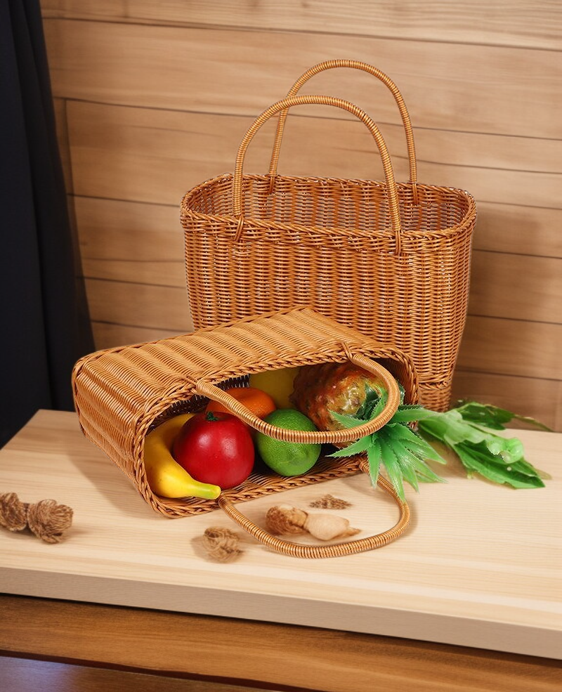 거실 인테리어 소품으로 사용된 바구니