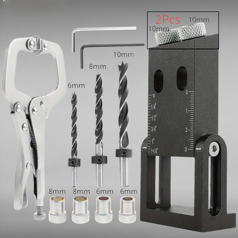 ตัวระบุตำแหน่งเจาะรูงานไม้ 15/16/38 ดำ ปรับมุม 15 องศา สำหรับติดตั้งแบบเชื่อมมุม รุ่นใหม่