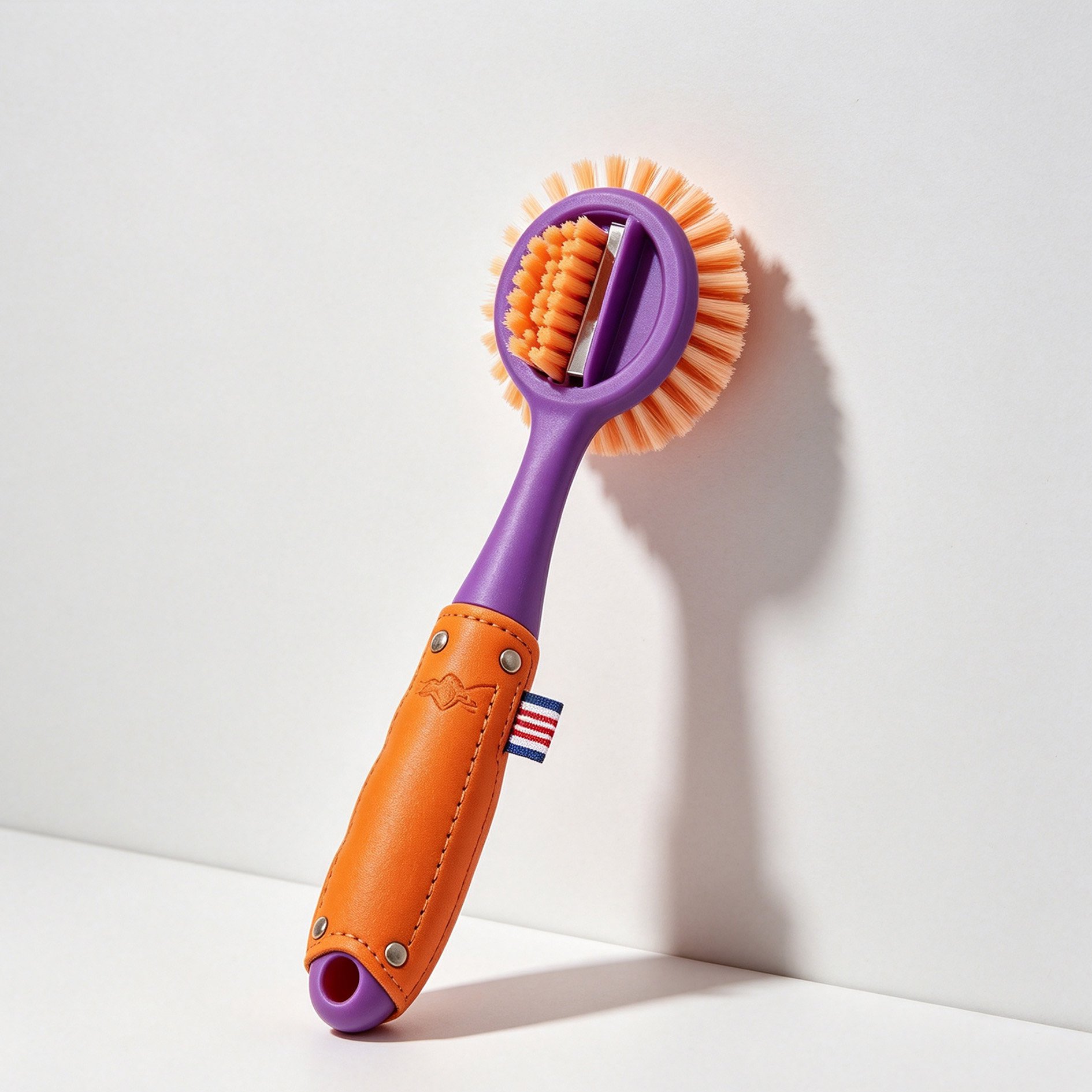Versatile brush scrubbing bathroom tiles