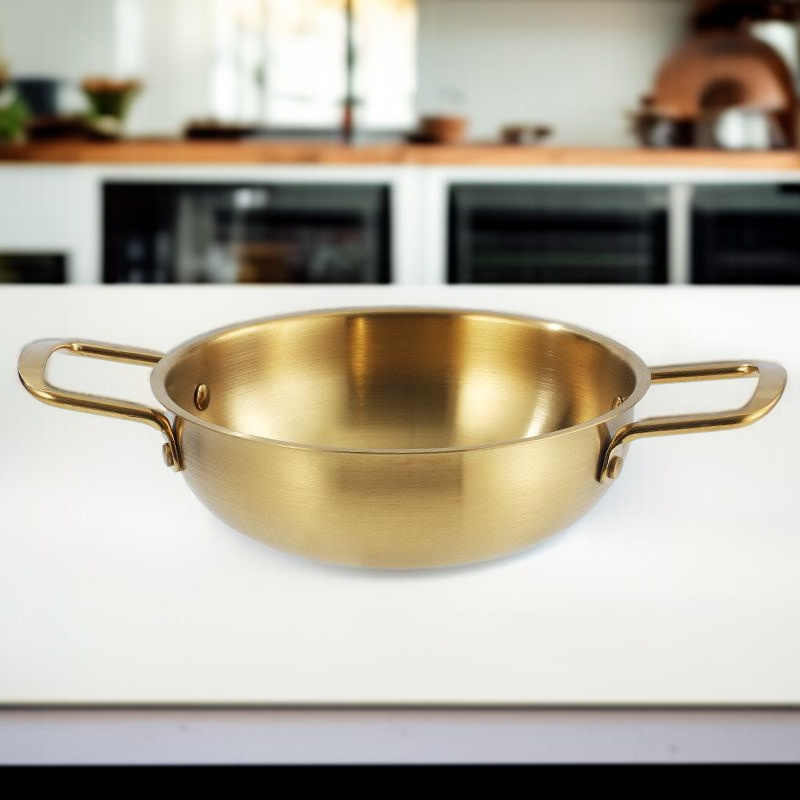 Gruby nieprzywierający garnek do makaronu instant i owoców morza, z podwójnymi uchwytami