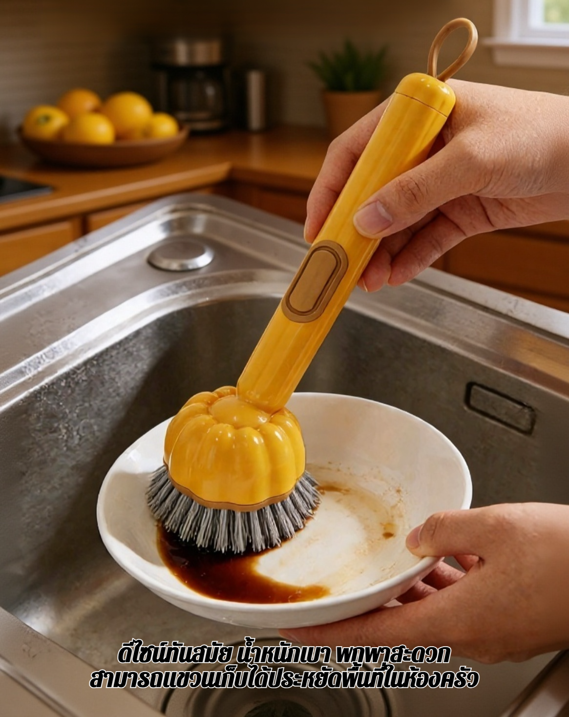 แปรงด้ามยาวทำความสะอาดขวดและหม้อ