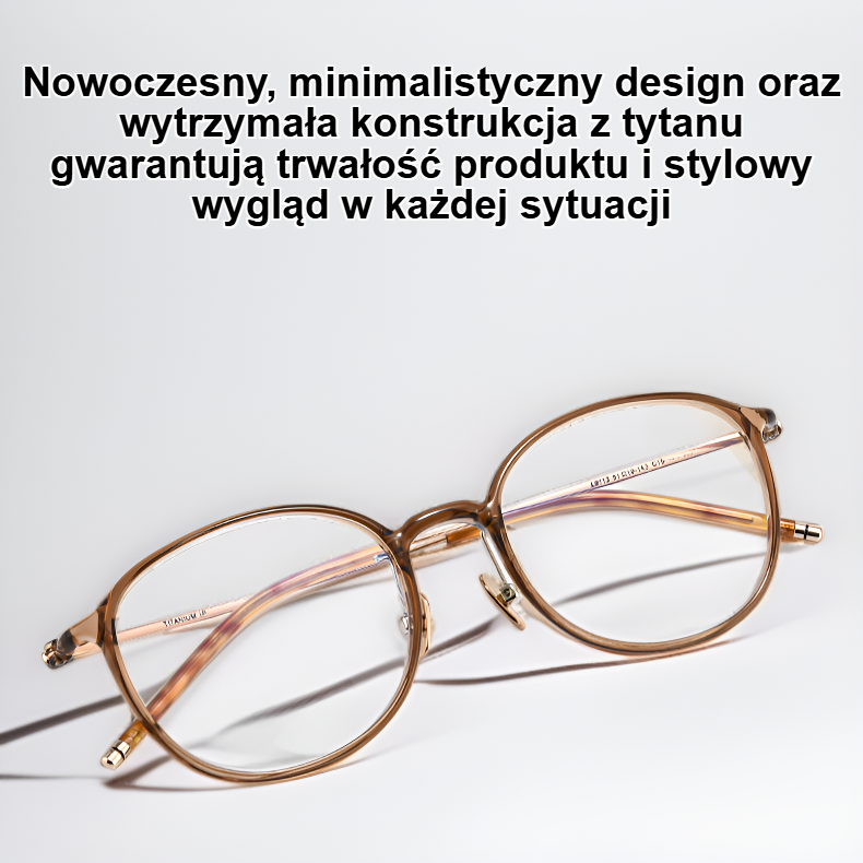 Ultralekkie tytanowe okulary do czytania blokujące niebieskie światło – widok z przodu