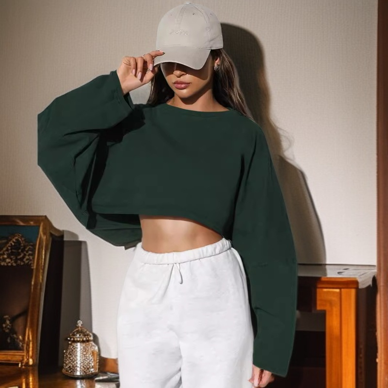 아웃도어 스포츠 숏 라운드넥 스웨트셔츠