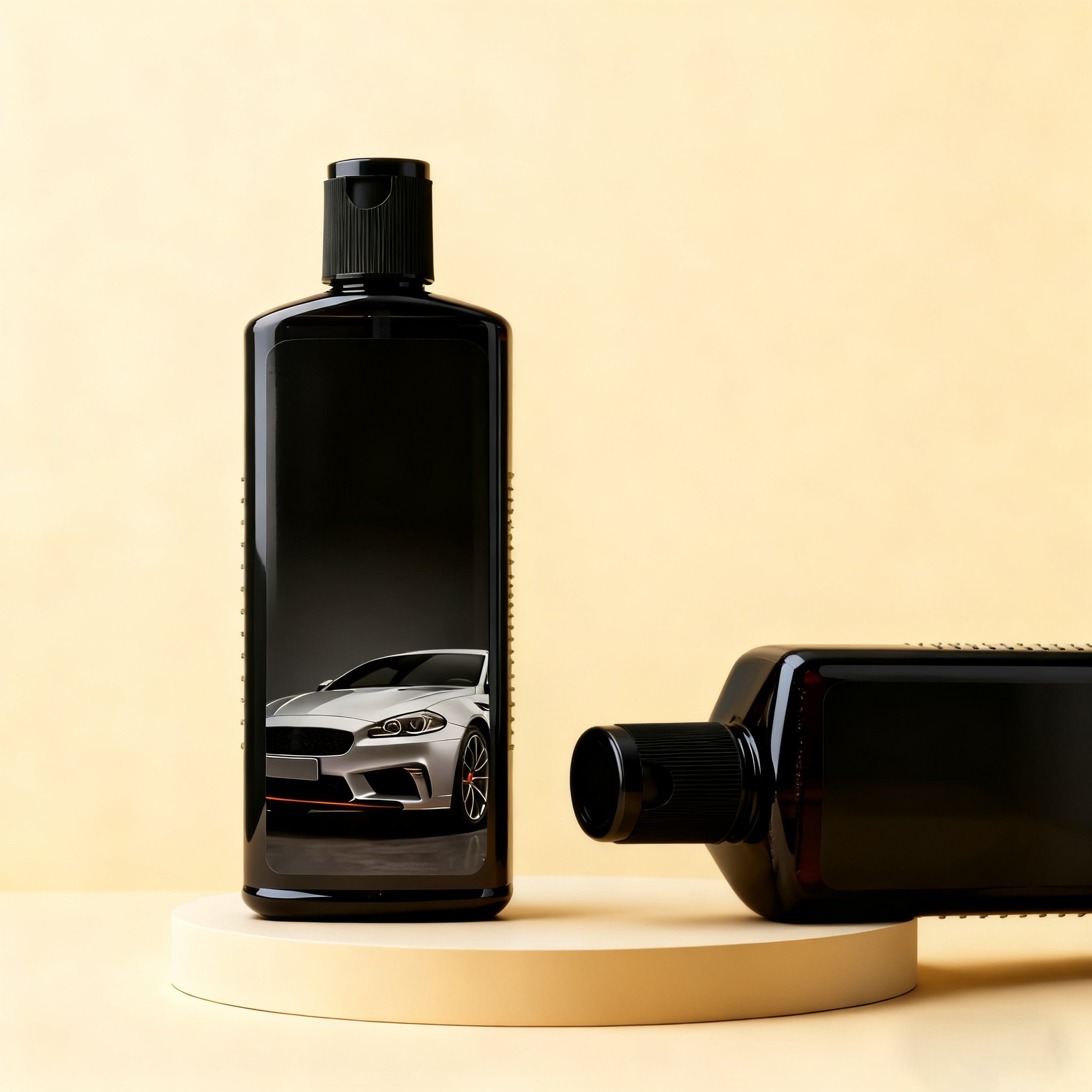 자동차 폴리싱제로 광택 내는 모습