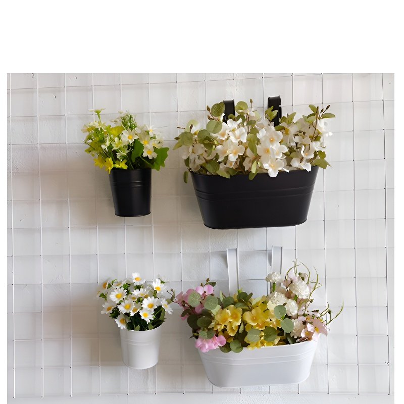 パティオ吊り下げ式アイアンバケツプランター