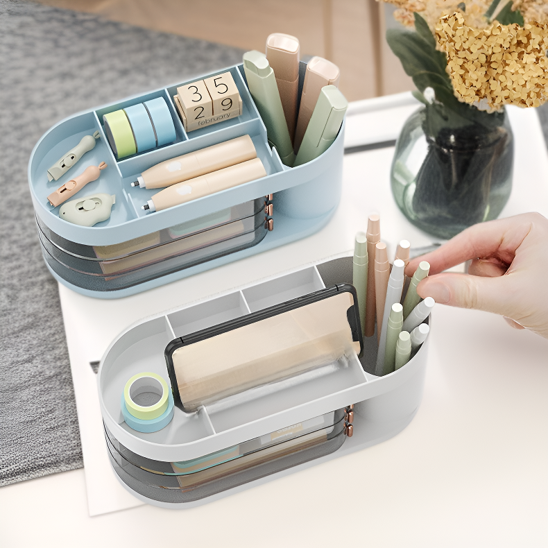 實用桌面旋轉收納箱化妝品護膚架子