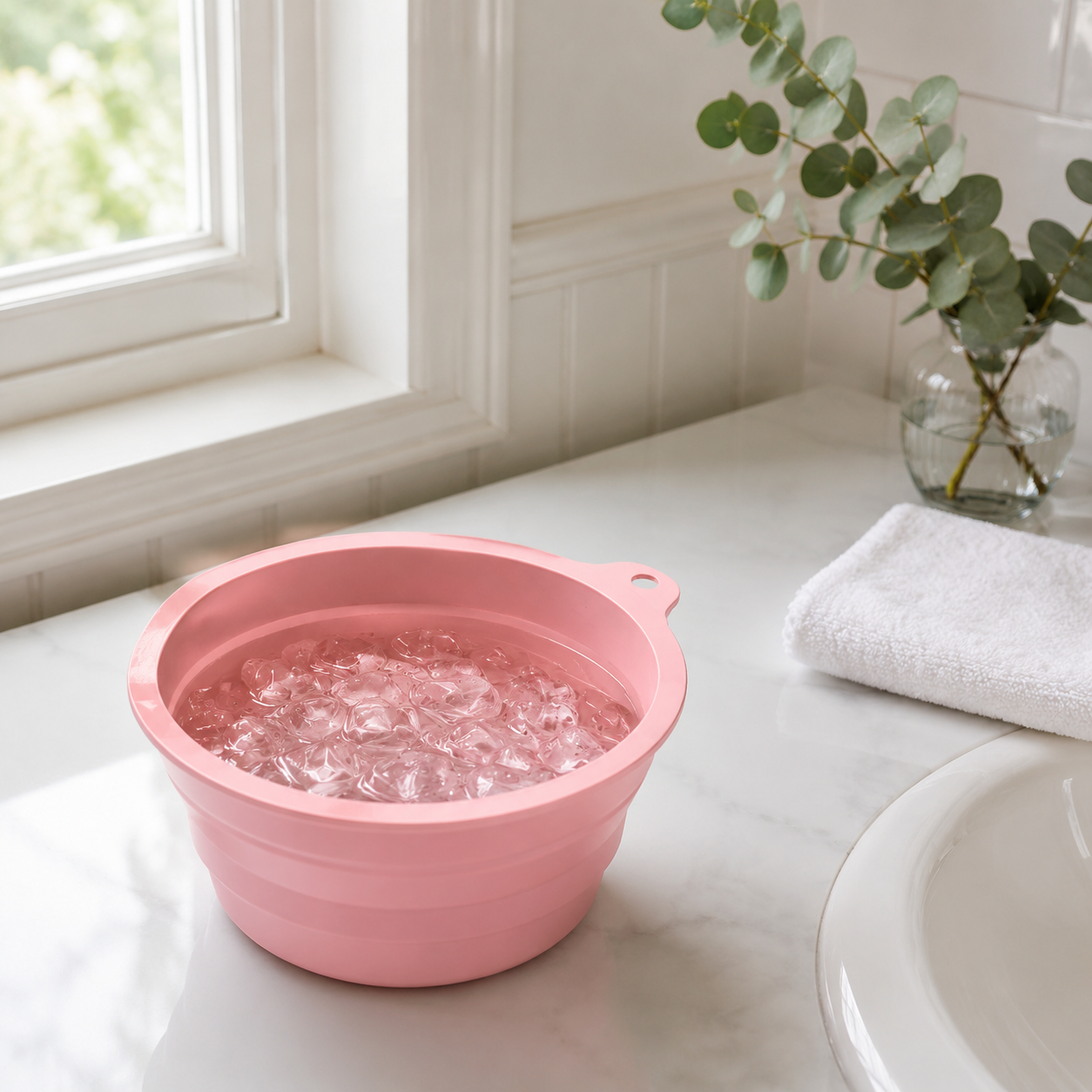 Amazon Home Furnishings Ice Compress Folding Basin Facial Cooling Care Washbasin Folding Basin Ice T